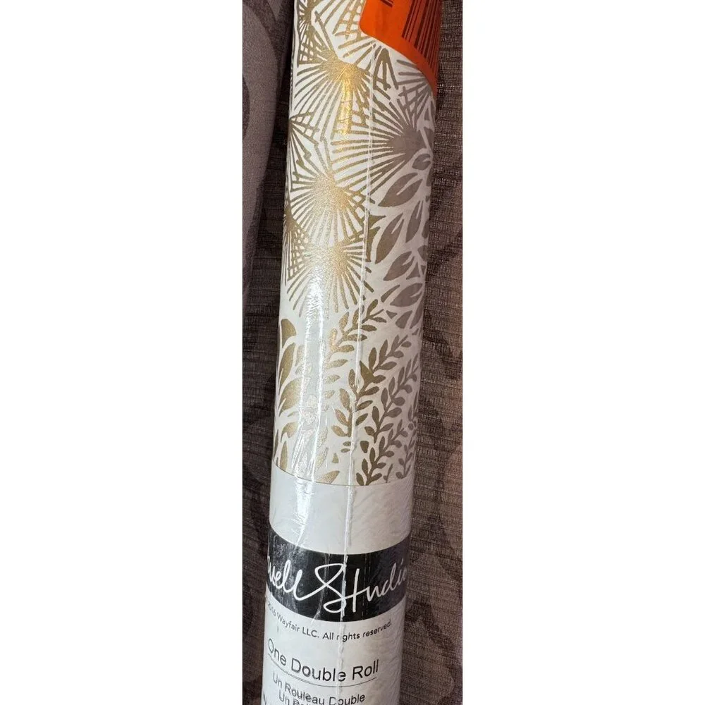 York Wallcoverings Wallpaper Gold Botanical Palm Leaf Floral New 27X27 60 Sq Ft